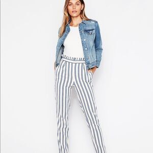 ✨HP✨High Waisted Stripe Ruffle Ankle Dress Pant✨